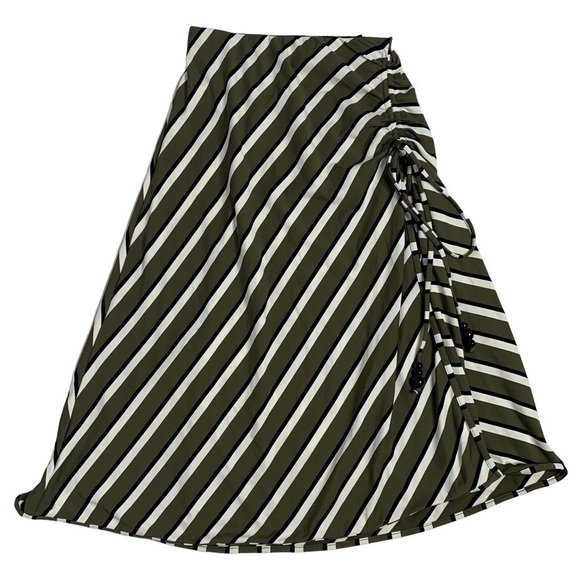SOLID & STRIPED Ruched Striped Stretch-Jersey Skirt NWT - Picture 4 of 16